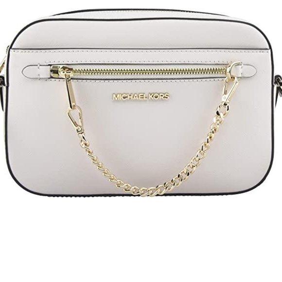 NWT Michael Kors Leather Crossbody Shoulder Bag Pale Blush Cream Chalk MINT - Picture 1 of 11